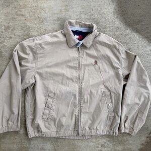 Vintage Tommy Hilfiger Harrington Jacket Men’s Large Beige Full Zip Crest